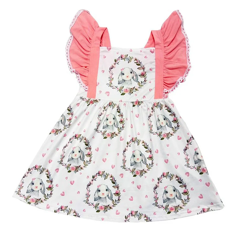 

Wholesale Easter dress cute bunny print baby boutique wholesale easter girls dresses children's kids dress Easter clothing, Light green