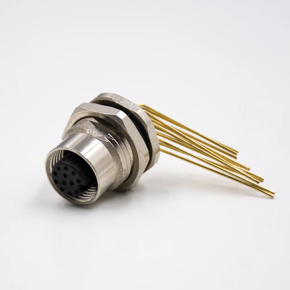Female 12 Pin M12 Acoded Circular Pcb Mount Connector Buy Circular