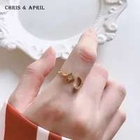 

Korea style 18K gold plated moon and star rings
