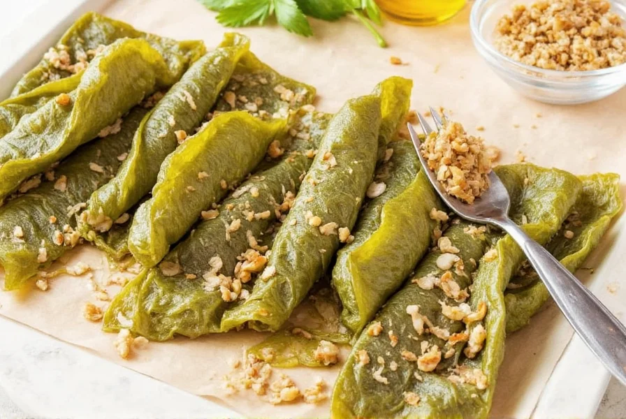Finished dolmeh arranged on a serving platter
