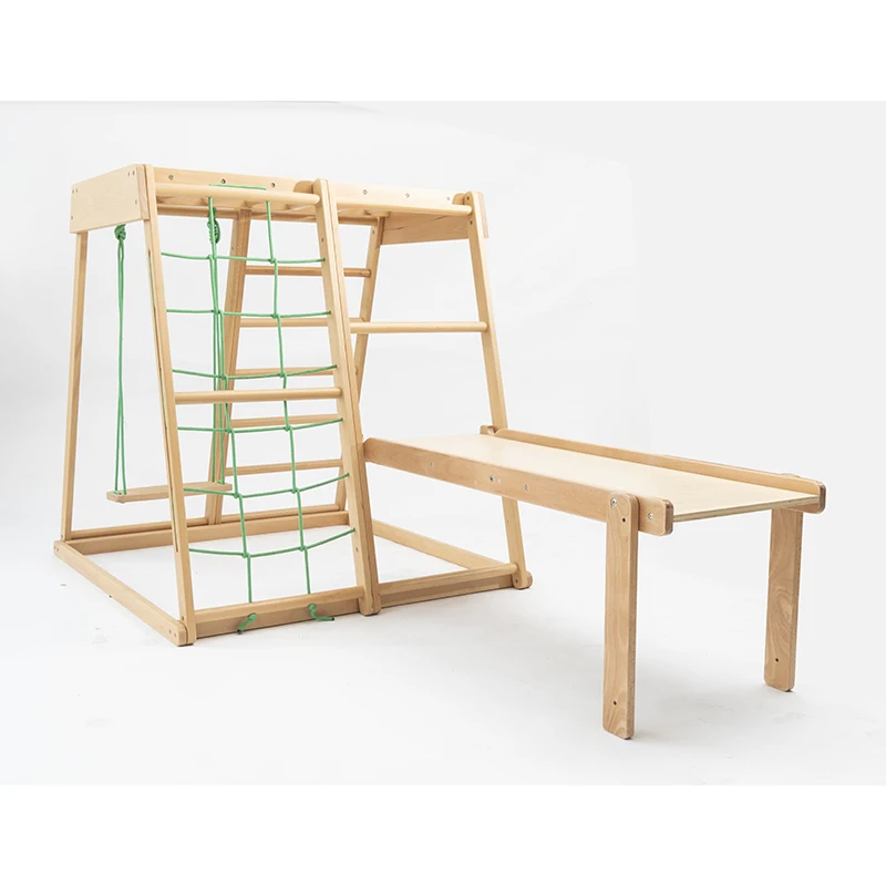 

kids gym equipments indoor fitness equipment climbing frame kids play swing, Natural wood