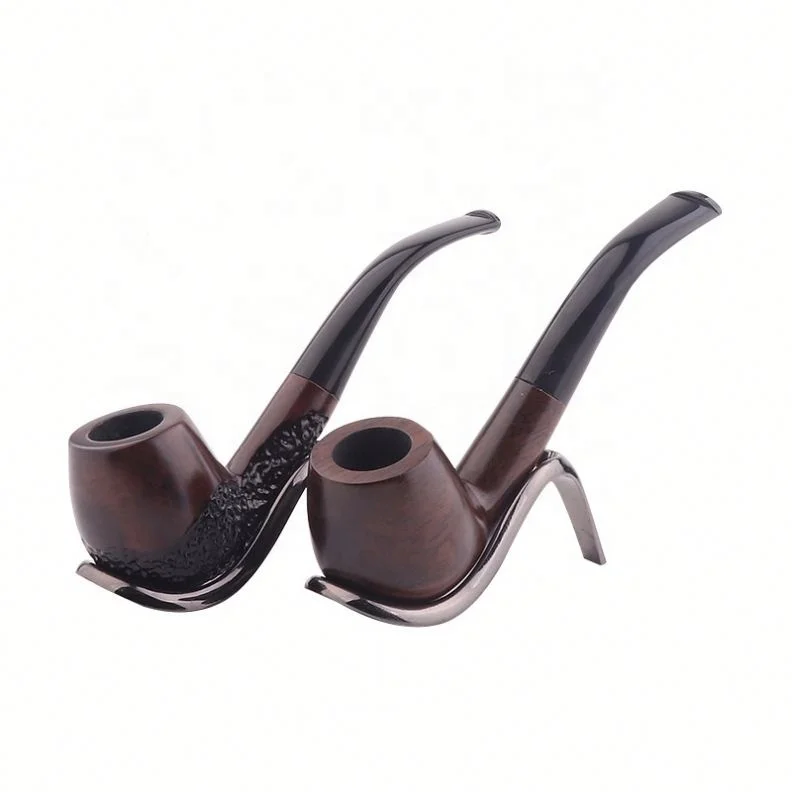 

Curved Hammer Vintage Men's Portable Filter Pipe Wood Color Smoking Pipe jhcentury, Picture