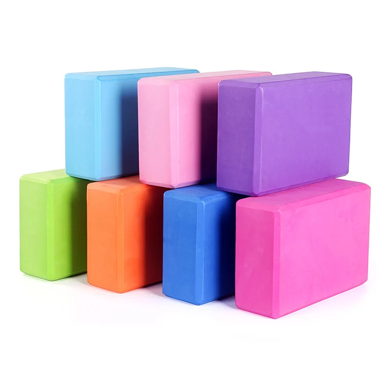 

Recycled High Density EVA Foam Pilates Yoga Brick Solid Color Evafoam Yoga Block, Pink,purple,blue,green,orange