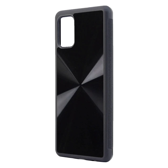 

shenzhen supplier classic fashion phone case for Samsung A71 aluminum sheet PC black protective case