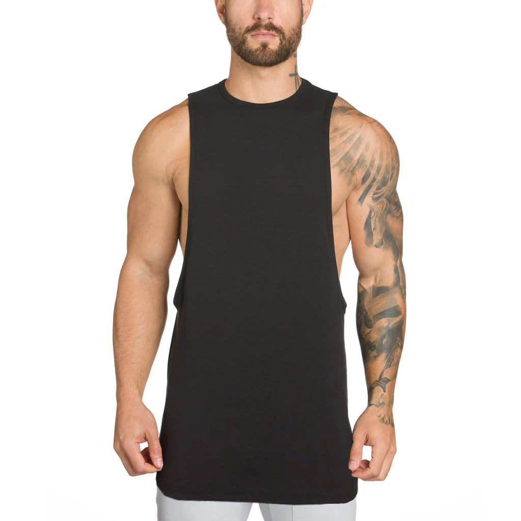 

True US/EUR Size Manufacturer Custom New Design Drop Arm Tank Mens Gym Wear Singlet Men Gym Tank Top, Gray, white, black or custom