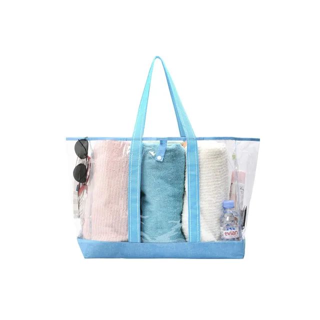 

Manufacturer Promotional Private Logo Printing Reusable Large Capacity Beach Jelly Bag Waterproof Clear PVC Tote Bag, Customized color