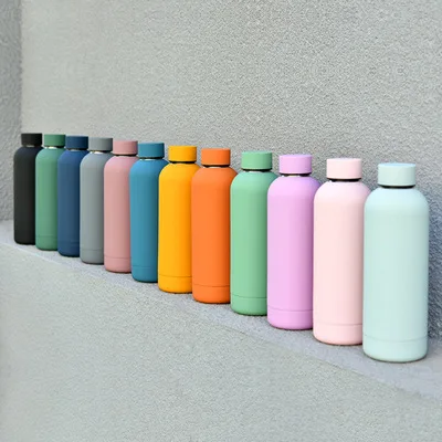 

dropshipping 500ml Outdoor Sport Insulation flask Stainless steel frosted matte water bottle, As picture