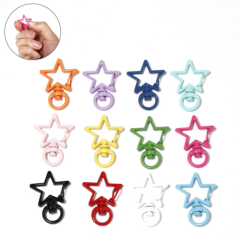 

10pcs/bag Colorful five-pointed star lobster clasp DIY Jewelry Necklace Bracelet Accessories