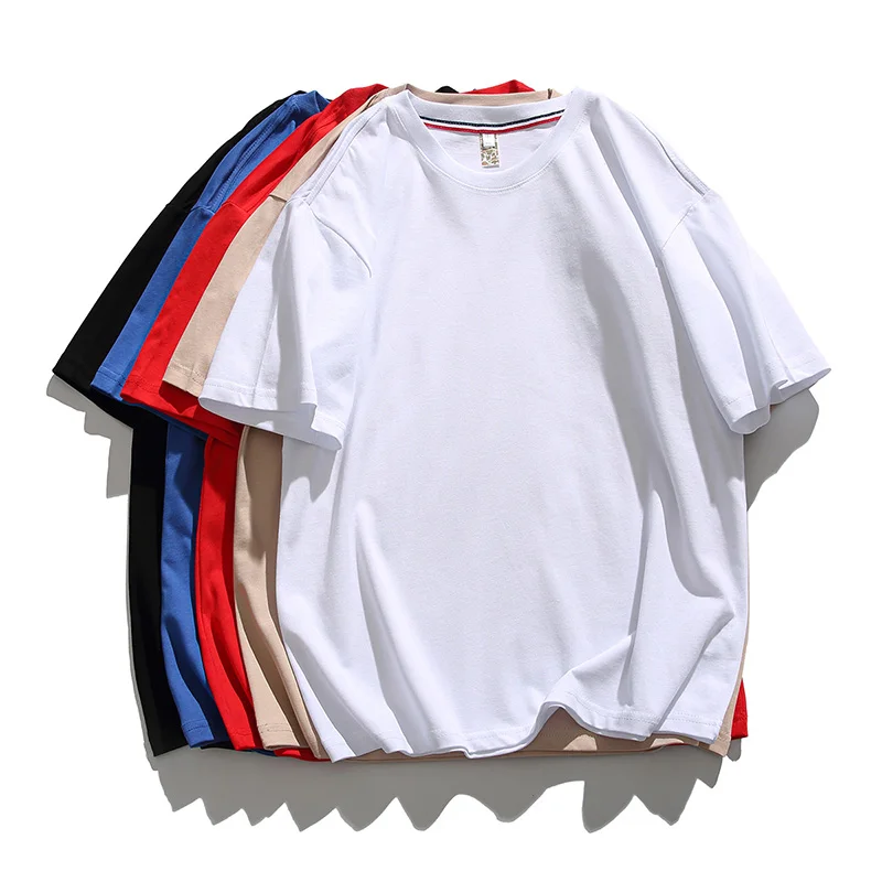 

Wholesale 100% cotton t shirt loose blank plus size T-shirt graphics custom printed LOGO Tall Big men's T-shirts