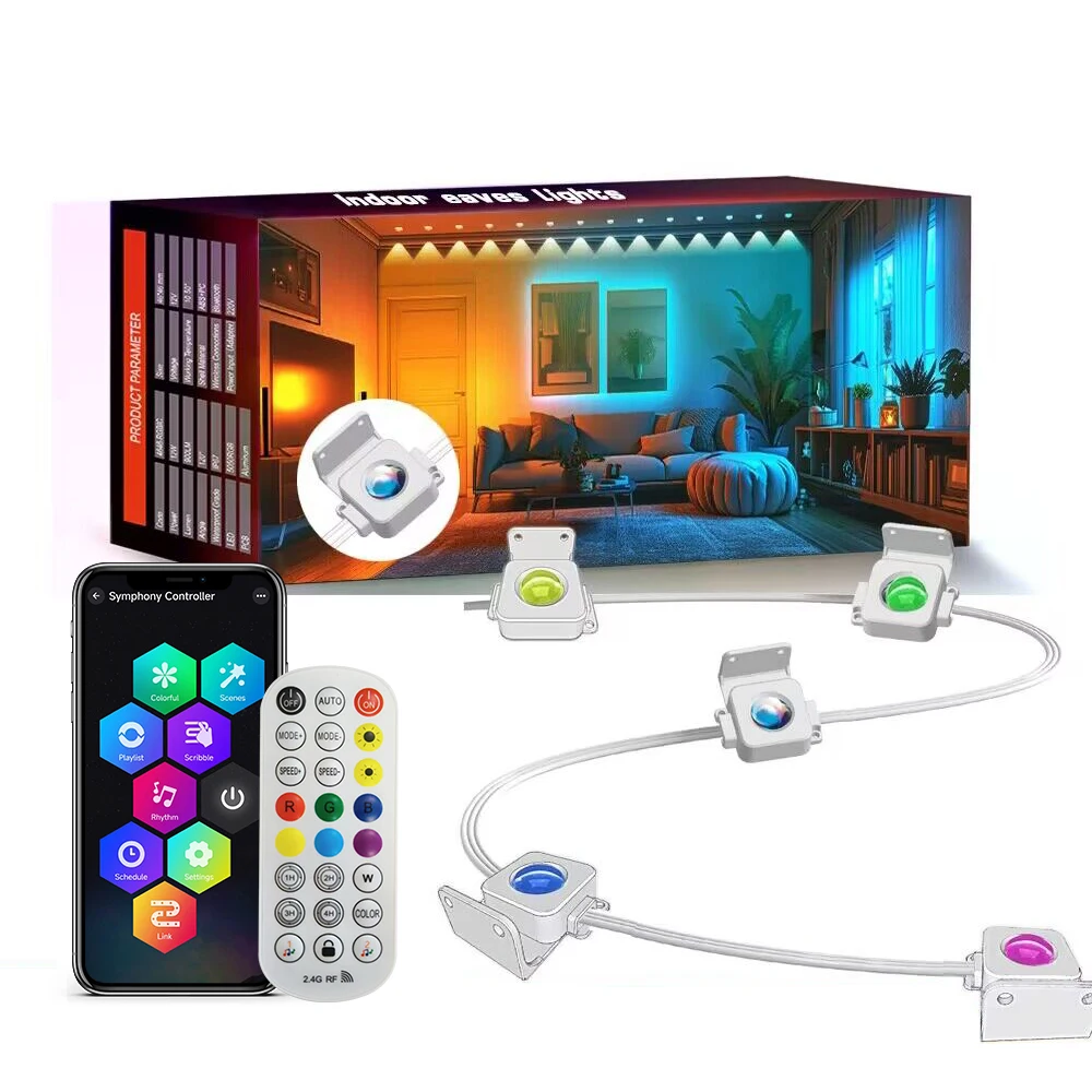 Addressable RGB IP68 Waterproof LED Pixel Lights 30/50mm Garden Decorative Point Eaves Light Changeable RGBW APP Control