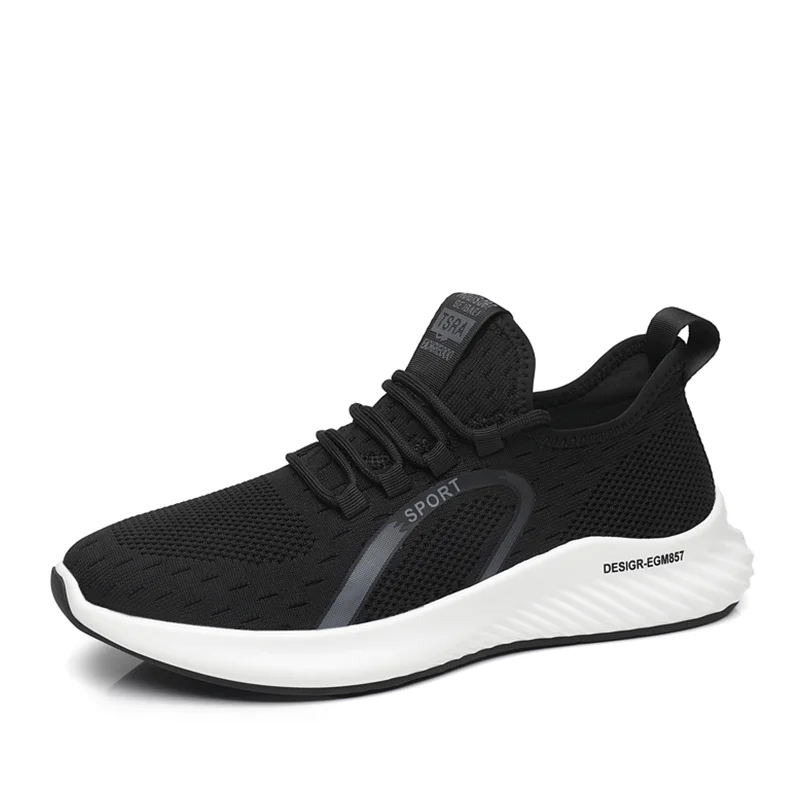 

Spring And Autumn New Mesh Breathable Sports Increased Black Round Toe Men's Casual Shoes Sneakers