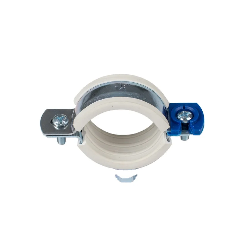
high quality manufacturer steel pipe clamp with grey/white rubber&blue plastic clip from ODM/OEM manufactory Kingfix in China 
