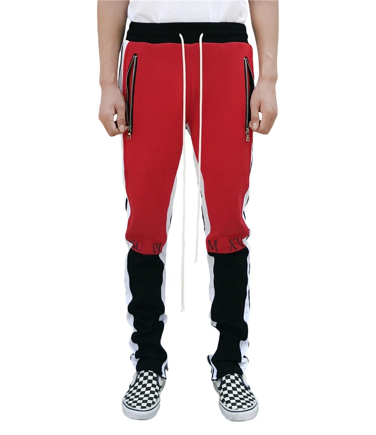 

Wholesale autumn 2021 new fashion patchwork casual trousers slim fit joggers mens sports gym pants, Customized color