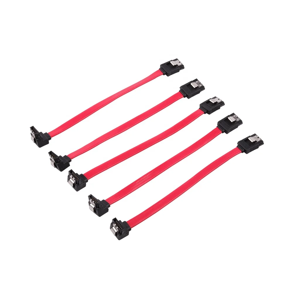 

1000pcs Free shipping SATA 7Pin Data Male to Male Flat Cord SATA Cable for computer, Red