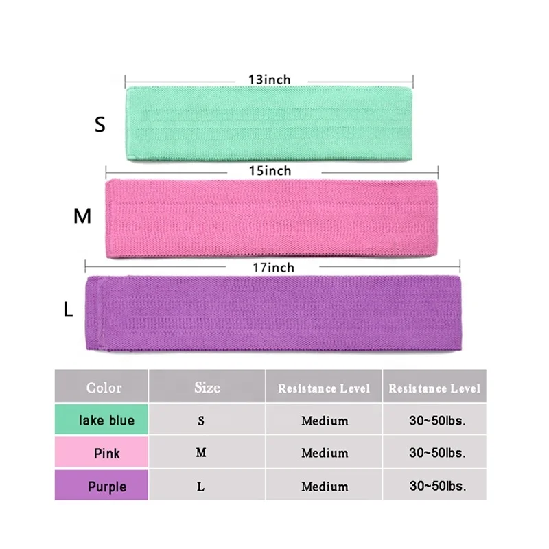 

Non slip polyester cotton hip circle booty loop band resistance glute for fit women workout, Green/ pink/ purple