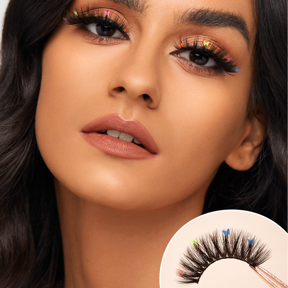 

2021 top quality party lashes star natural curl silk eyelash faux mink butterfly eyelashes with customized eyelashes packages, Natural black