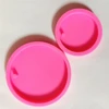 shiny silicone blank circle mold with keychain hole Epoxy resin mold polymer clay Silicone keyring mold