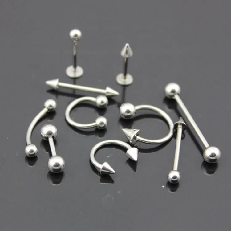 

Stainless Steel Basic Body Piercing Jewelry External thread Belly Nose Lip Labret Ear Clip Septum Ring Earring Wholesale, Silver or customize