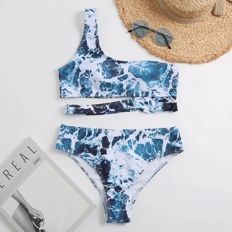 

Wholesale Custom Printed Swimwear Two Piece Bathing Suit For Women 2021, Customized color