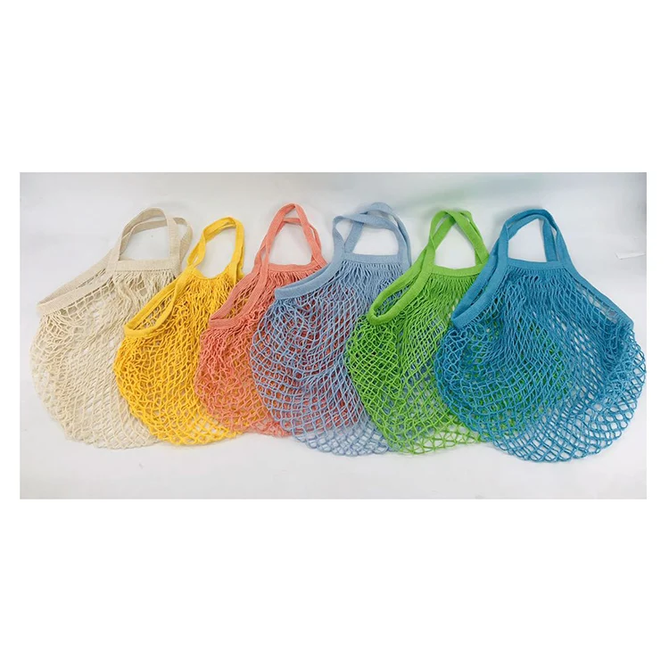 

Durable Vintage style cotton mesh tote shopping bag cotton woven mesh bags