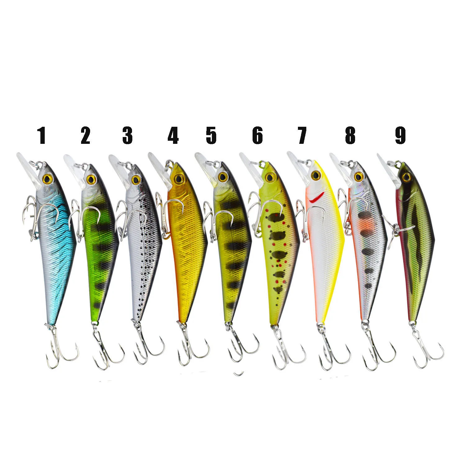 

Wholesale 85mm 14g 9colors Sinking Minnow hard Lure, 9 colors