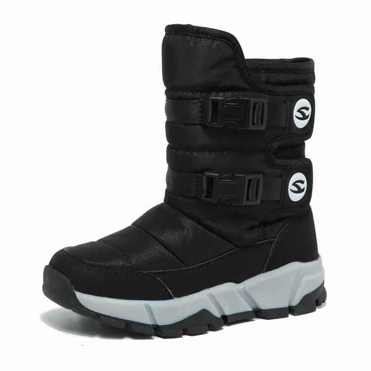 

New Style Fashion Shoes Design Warm Children Snow Boots Kids Winter Boots, Black/purple/pink
