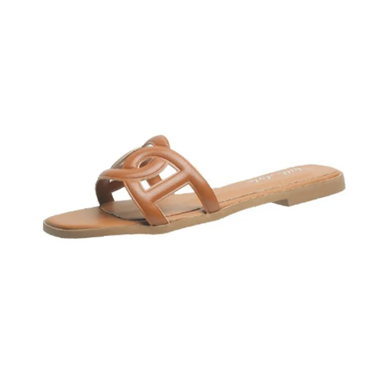 

2021 summer new flat - bottom non-slip slippers, White, black, brown