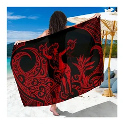 Polynesian New Zealand Tribal Sarong Swimsuit Wrap Plus Size Pareo Bikini Swimwear Sarong Skirt Beach Cover up Skirt 4 Colour
