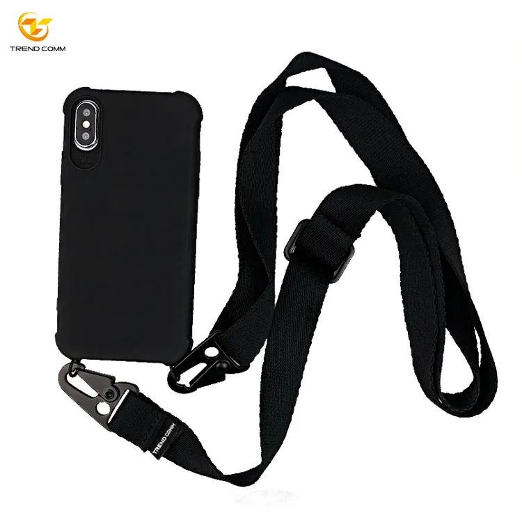 

For iPhone Xs Max Trendy Silicone Cases, Necklace Biodegradable TPU Phone Case