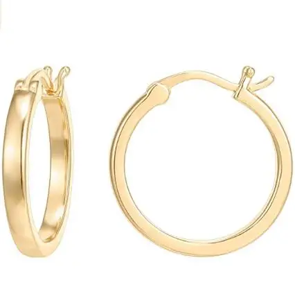 

Hoop Gold Plated Earrings High Gloss Polishing Earrings for Women