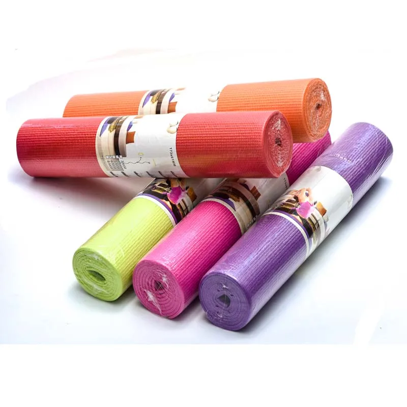 

Color PVC Yoga Mat Print 4mm Pilates & Fitness Wholesale Eco-friendly Non-slip Workout gym eco pvc 6free 4mm yoga mat, Red,orange,purple,green,pink, customizable