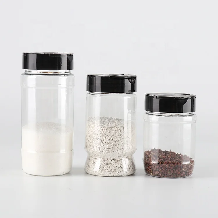 

15oz Empty Clear Spice Storing Bottles with Dual Flapper Lids