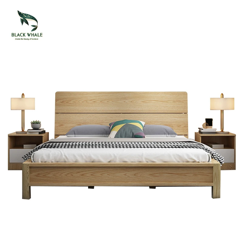 
Bed Room Furnitures Smart Lit Queen King Size Wood Double Bed Frame 