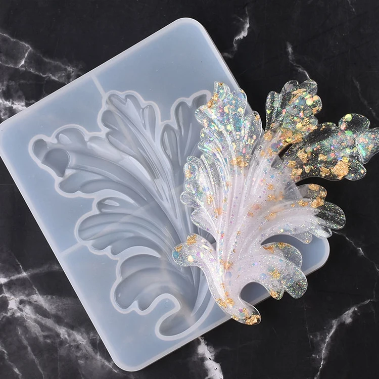 

D244 diy rose leaf silicone mold, pineapple coconut leaf mold,tray silicone mold rose leaf, Random