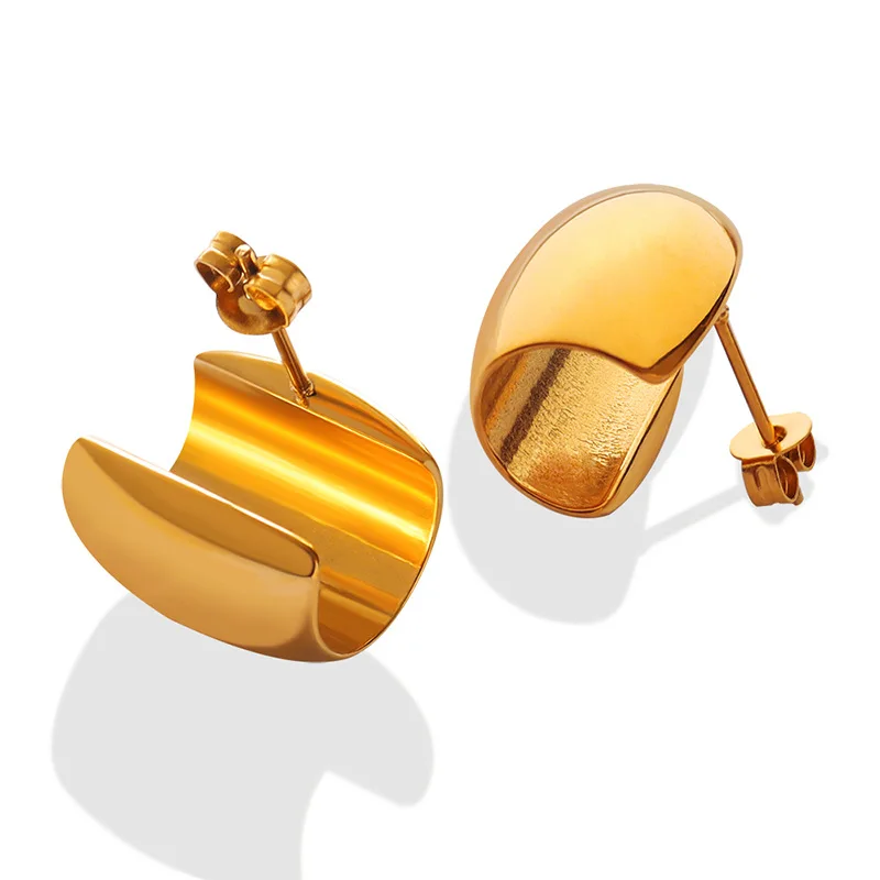 

18K gold plated shaped hoop earrings stainless steel stud earrings jewelry women