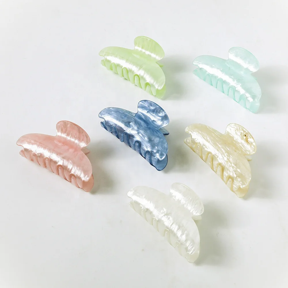 

MIO Marble Hair Claw Clip Acetate Half Round Fancy Hair Clamp For Women Girls Ponytail Holder High Quality