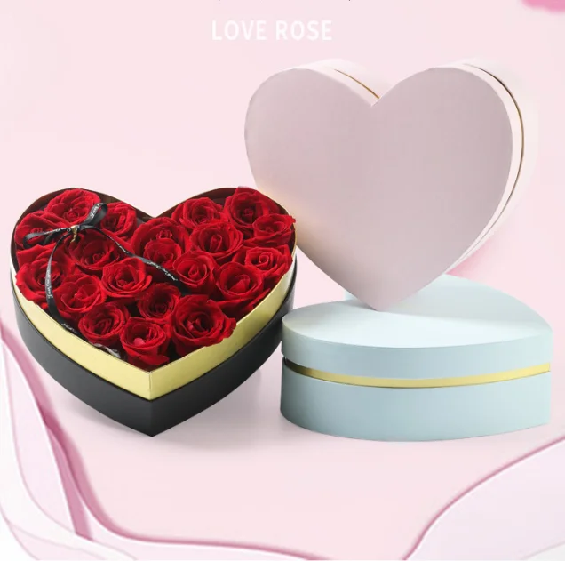 Hebei Huiya Cardboard Gift Box With Heart Shape,Flower Box With Golden ...