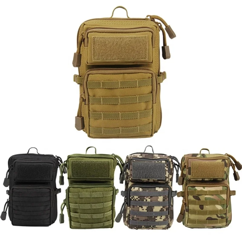 

AJOTEQPT Leisure Bag Multifunctional Tactical Camouflage Phone Bag Outdoor MINI 3P Molle Bag Pouch, 5 multi colors