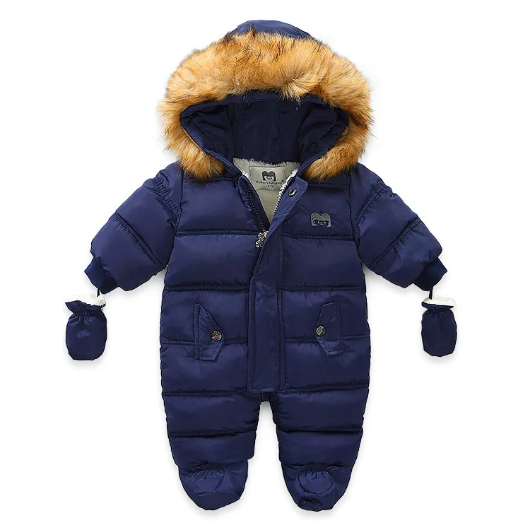 mother's baby bear Hooded Coat papa Warm thick 9M-12M winter newborn clothes jumpsuit baby