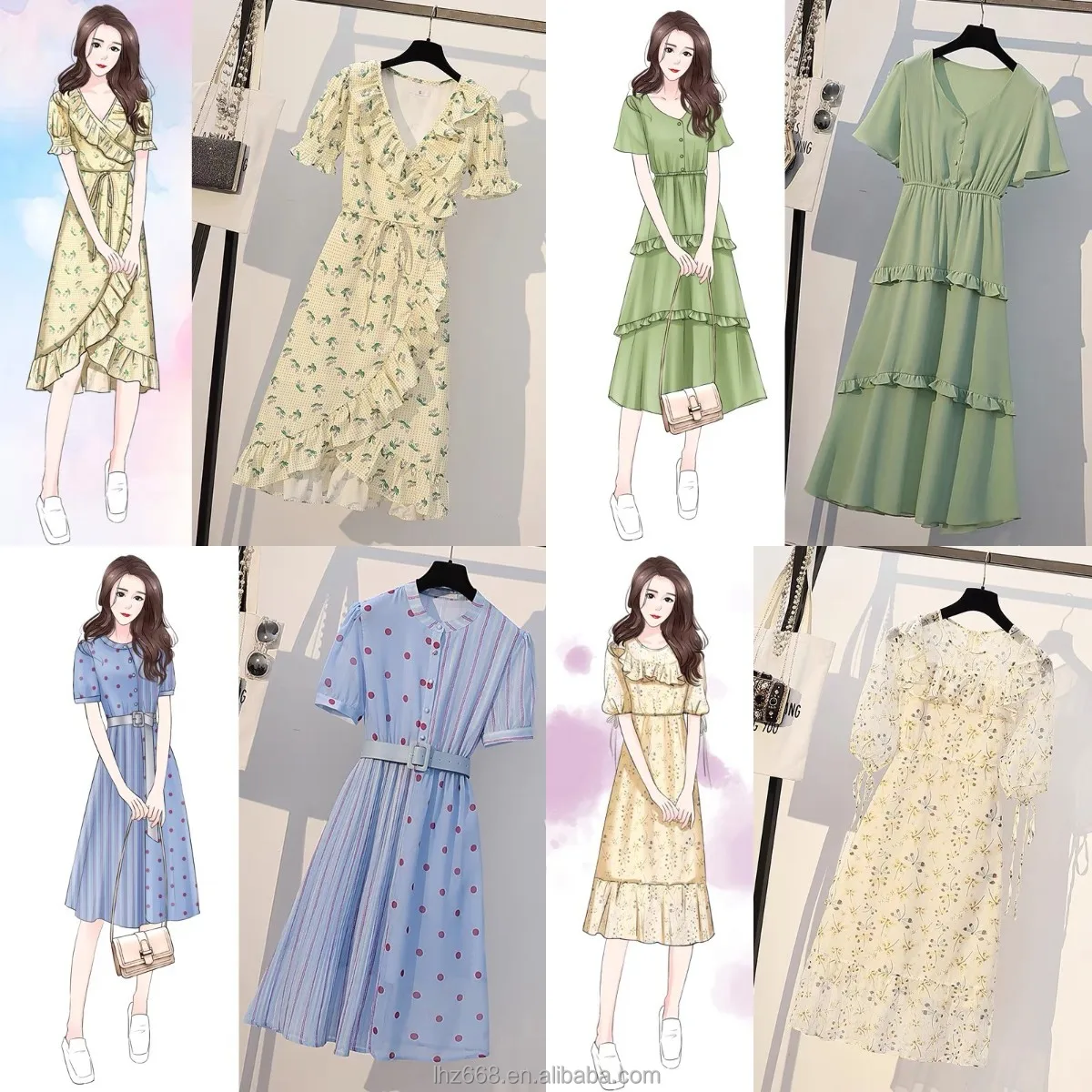 

New arrival Modern stylish woman dresses floral print dress for womens