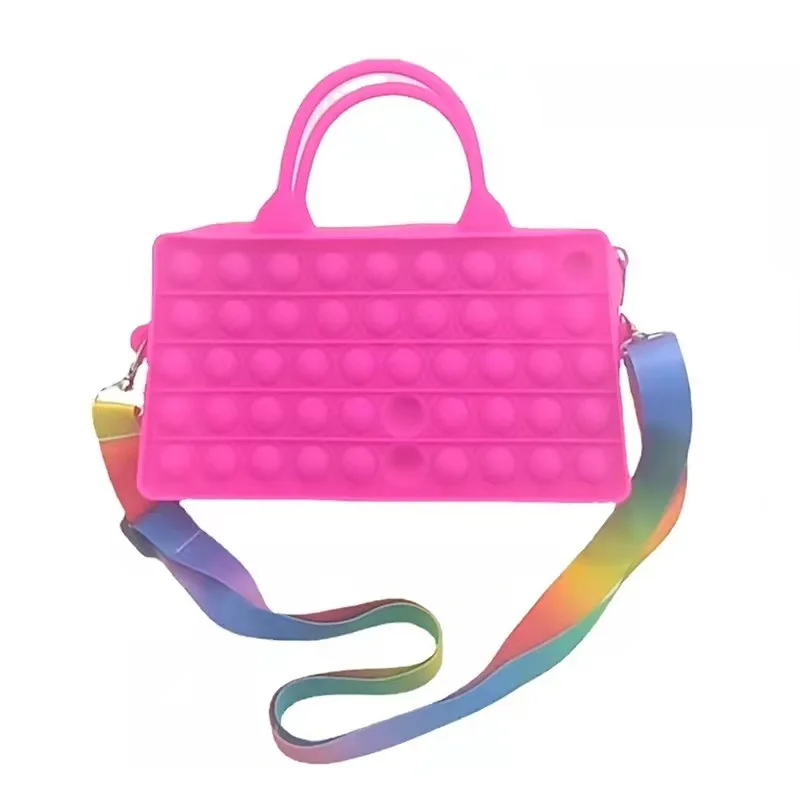 

Creative Silicone Handbags Fashion Women Decompression Toy Purses Colorful Shoulder Bags