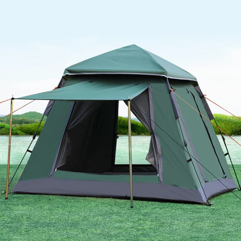 

2020 New Style 6 Person Outdoor High Quality Luxury Safari Camping Tent, Orange/blue/green