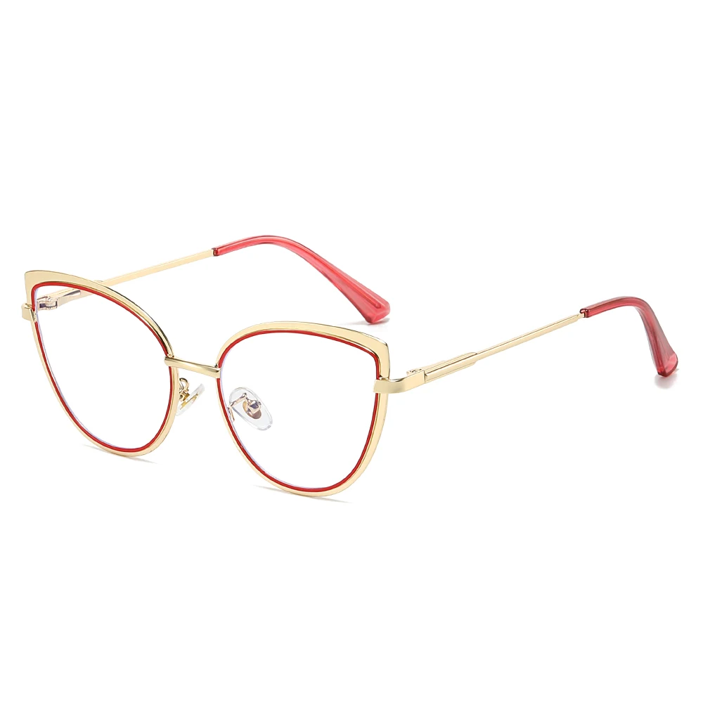 Logo Custom Computer Eyeglasses Anti Blue Light Metal Glasses Frame for Women Eyewear Frame