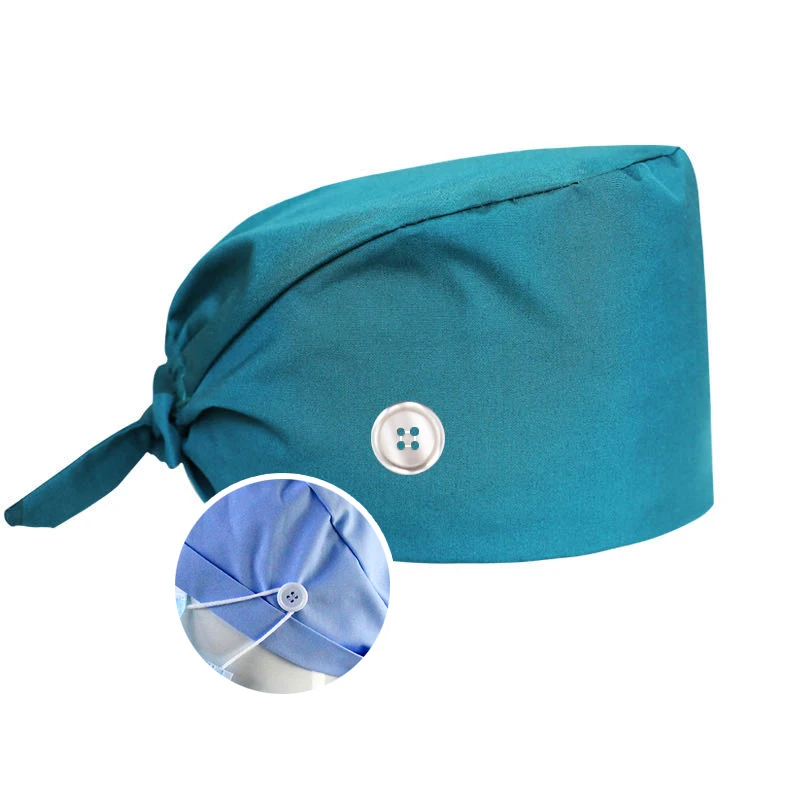 

Cheap Factory Price Scrub Hat Nurse hat With Button, All color customized