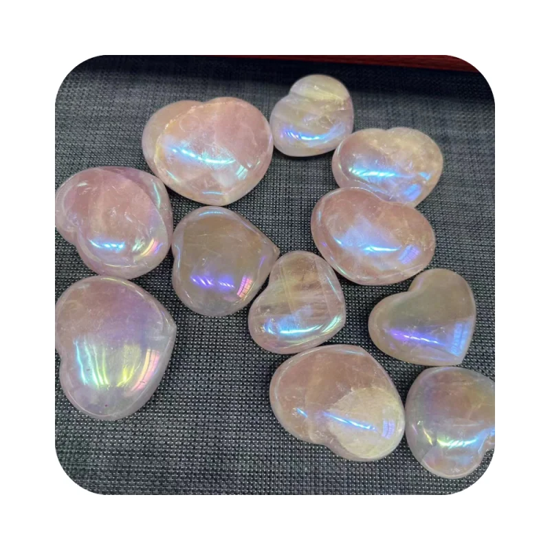 

Natural Wholesale aura rose quartz carving crystals healing gemstone stone rocks pink crystal heart gifts for fengshui