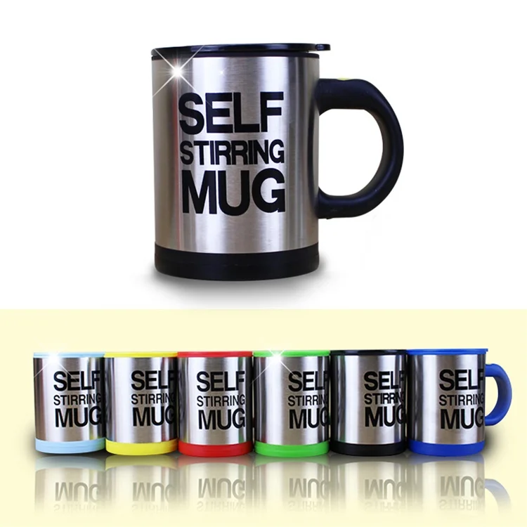 

400ml Automatic Self Stirring Mug Coffee Milk Mixing Mug Stainless Steel Thermal Cup Electric Lazy Double Insulated Smart Cup, Black/yellow/red/green/blue/dark blue