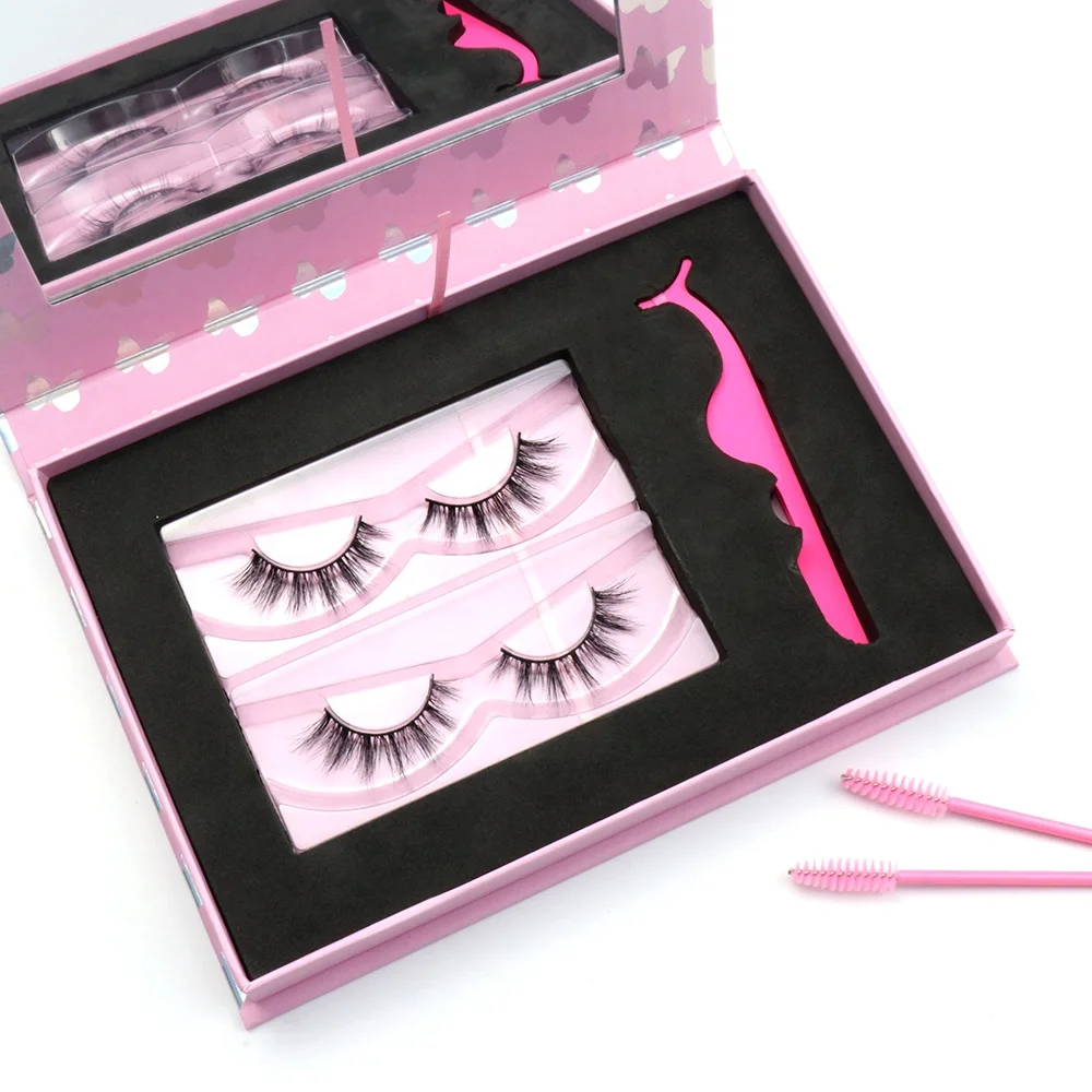 

Custom logo wholesale natural 25mm full strip mink lashes3d rhinestone pink eyelashes books sets vendor