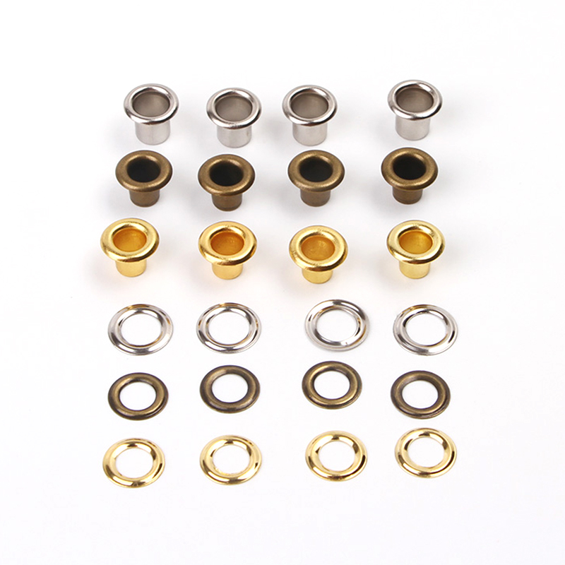 

10 Sets and ToolMetal Belt Bukcle Protector Ring Ticken Grommets Button Small Size for Cloth Shoes Bags Books, Silver/gun black/bronze