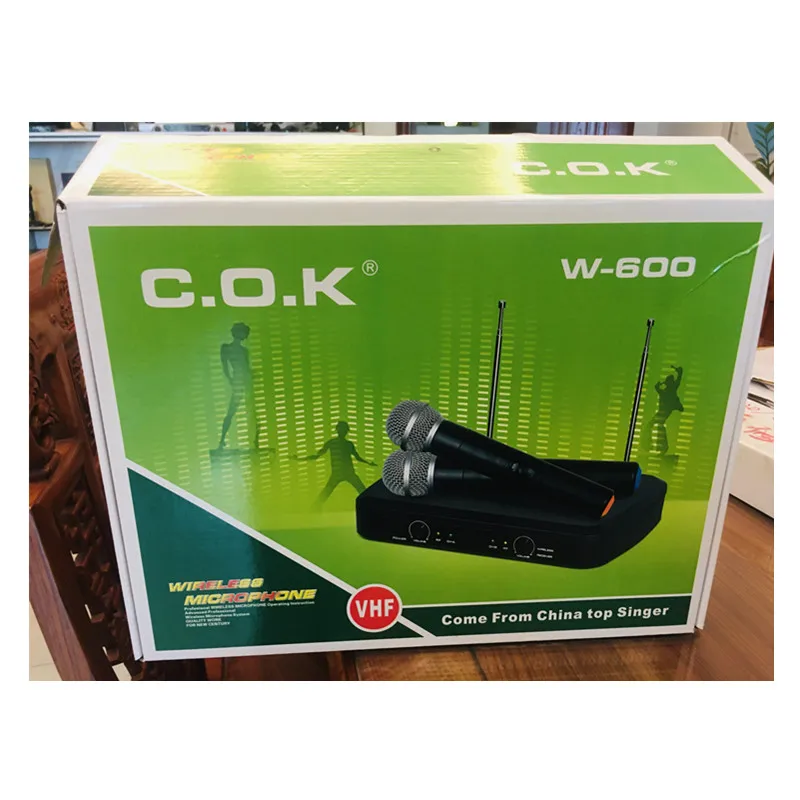 

Accurate Pro Audio UHF W-600 Amazon Hot Sale 2 Channels UHF Wireless Mic Handheld Microphone