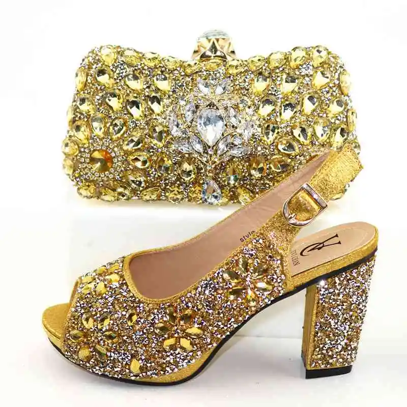 

fancy nigeria party high heels with matching bag for wedding pink color 9.3cm italian shoe and bag set, Sky blue,red,gold,pink,etc